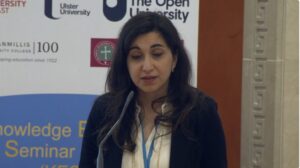 Image of Dr Zhraa Alhaboby speaking at seminar