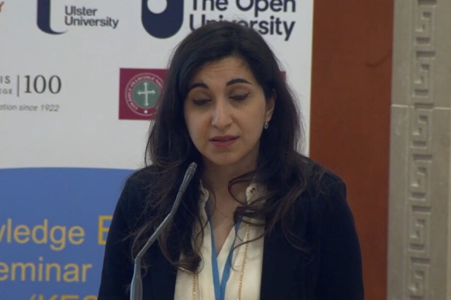Image of Dr Zhraa Alhaboby speaking at seminar