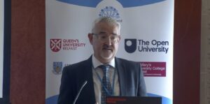 Image of Dr Liam O'Hare delivering presentation