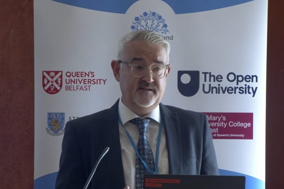 Image of Dr Liam O'Hare delivering presentation