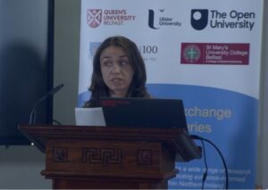 Image of Dr Raluca Roman presenting at seminar